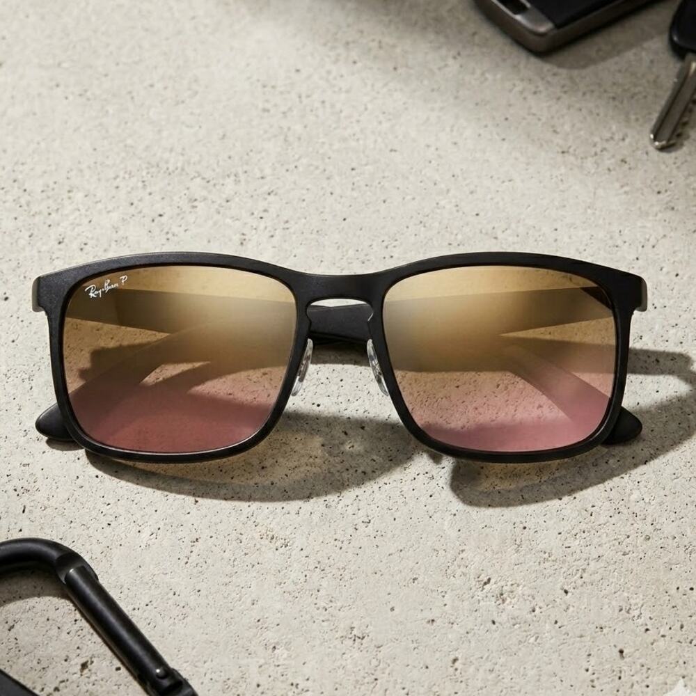 New Ray-Ban RB4264 Chromance Polarized Sunglasses Matte Black Authentic